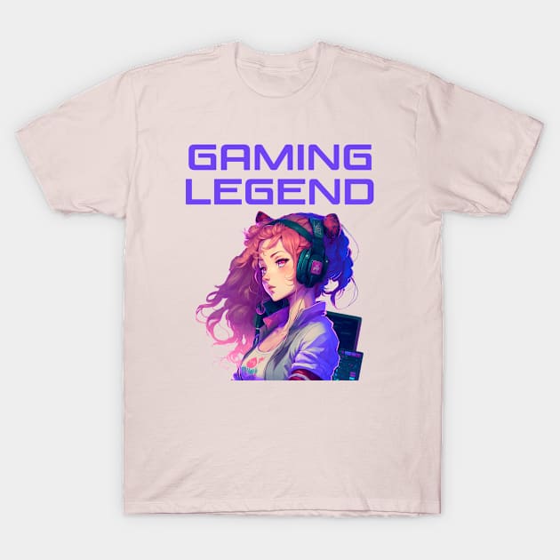 Video games gaming legend gamer girl T-Shirt by Antzyzzz